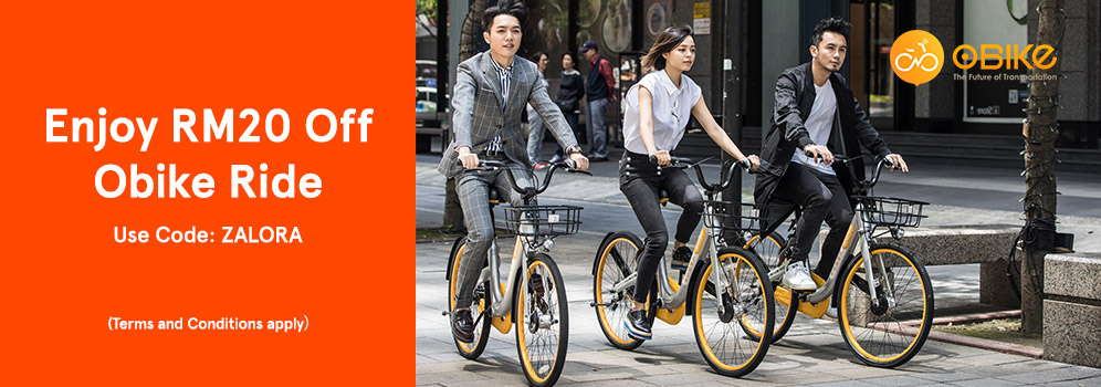 Use code ZALORA to enjoy up to 20 hours free oBike rides now!