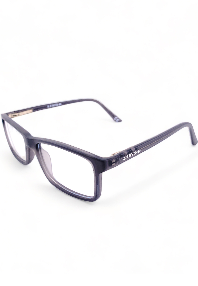 2.5 NVG OPH Men's Rectangle Frame Grey Plastic Optical Frame with Demo Lens OPH10408
