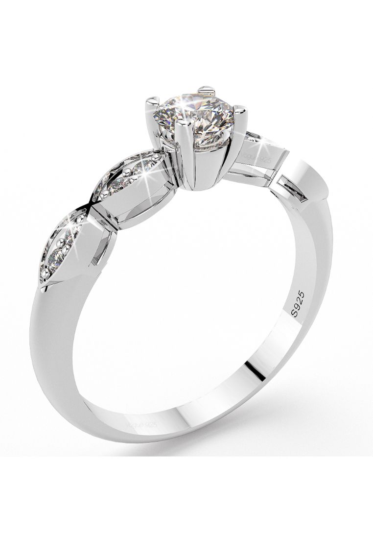925 Signature Simulated Diamond Ring-Silver