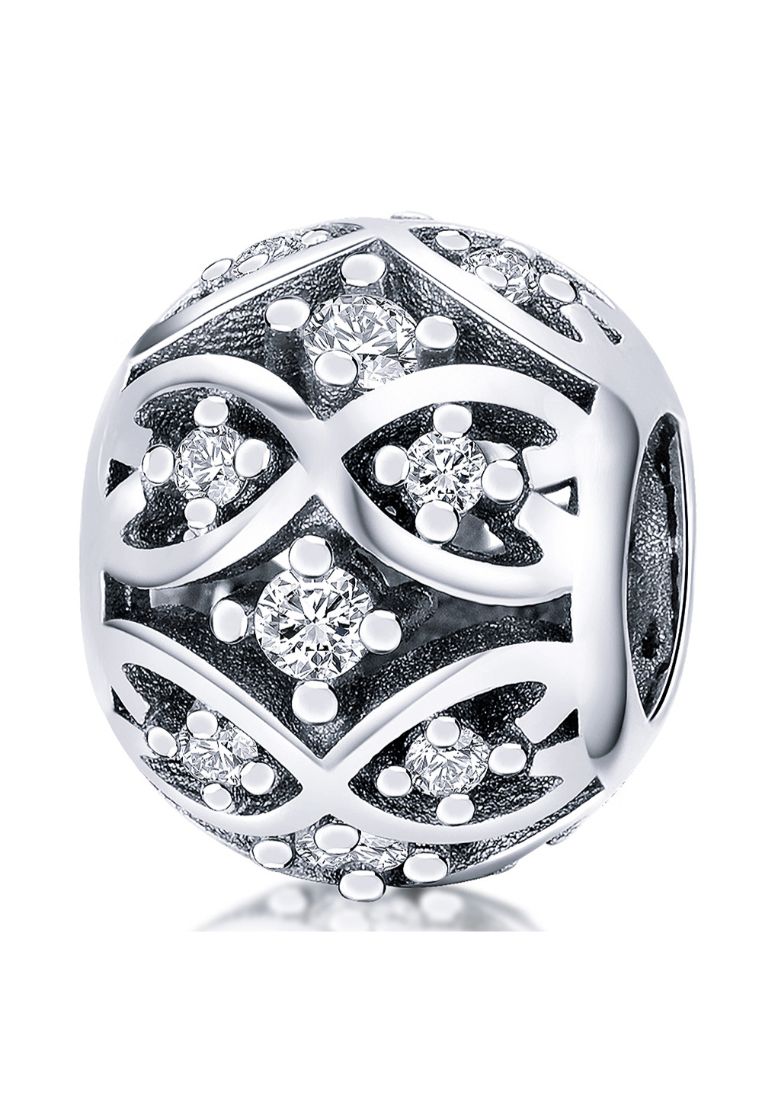 925 Signature Solid 925 Sterling Silver Infinity CZ Charm