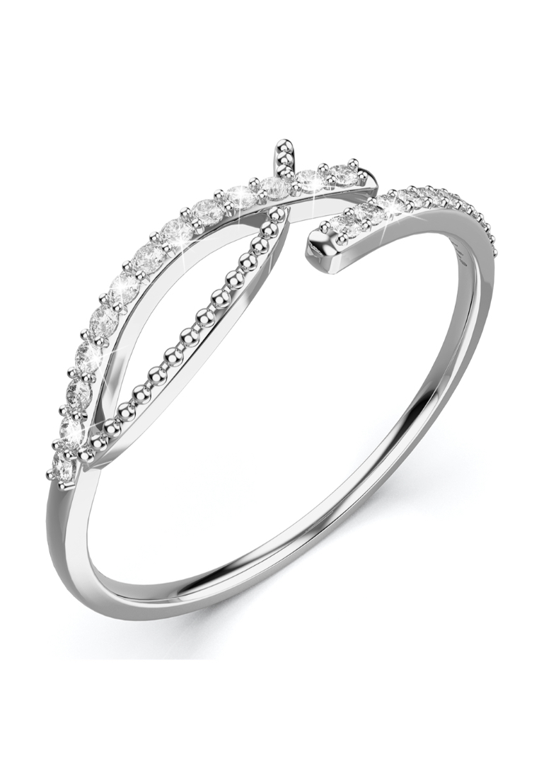 925 Signature Solid 925 Sterling Silver Serendipity Adjustable Stacking Ring