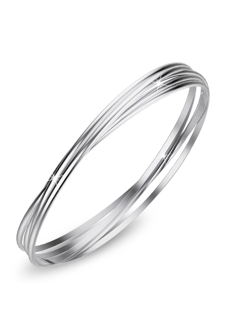 925 Signature Solid 925 Sterling Silver Interlocking Bangle