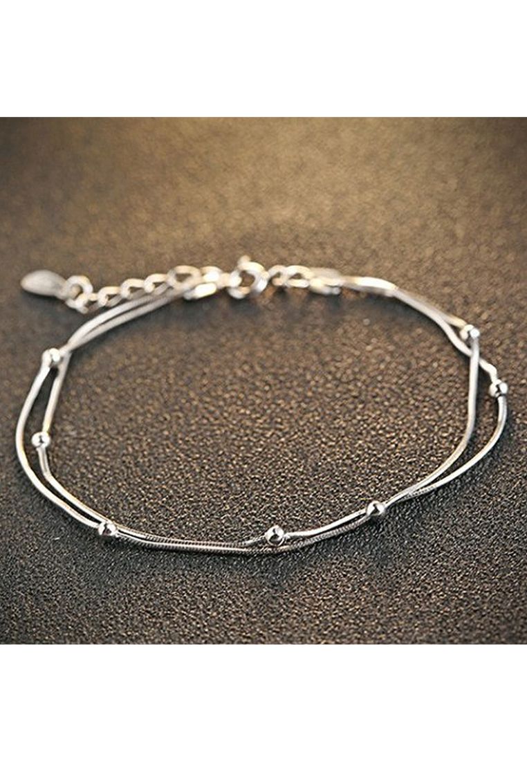 925 Signature Double Strand Bracelet-Silver