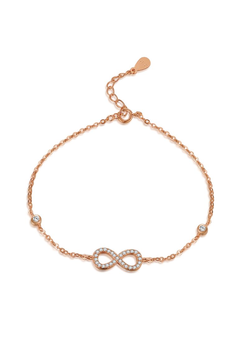 925 Signature Eternity Band Bliss Bracelet-Rose Gold/Clear