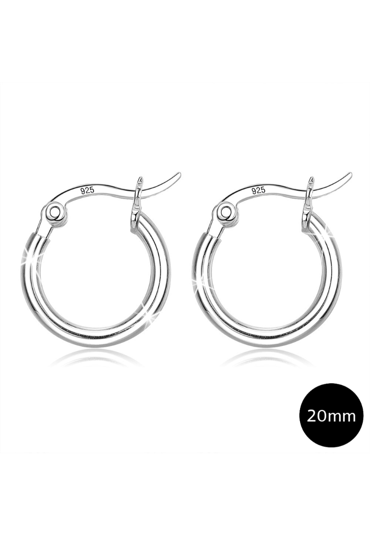925 Signature Solid 925 Sterling Silver Aesthetic Hoop Earrings