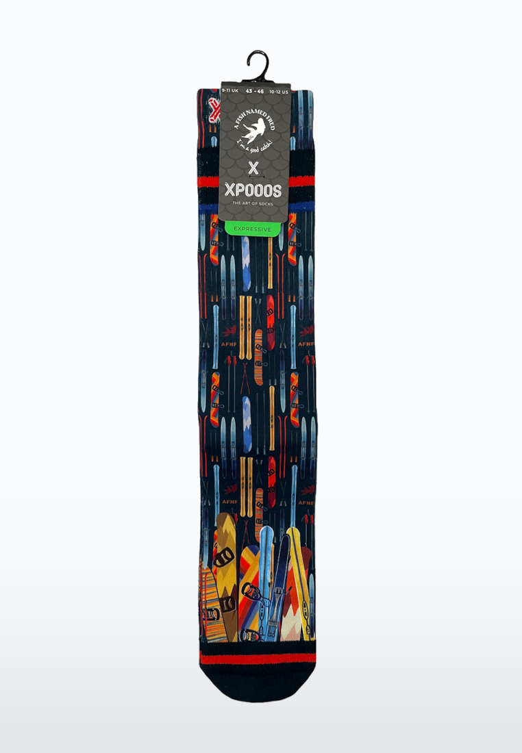 A Fish Named Fred Ski Board Theme Socks (3 pairs)