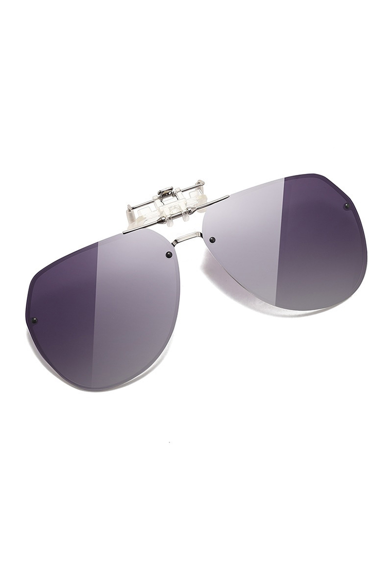 A FRENZ Polarized Fashion Polygon UV Protectionip Clip On Sunglasses Over Prescription Glasses