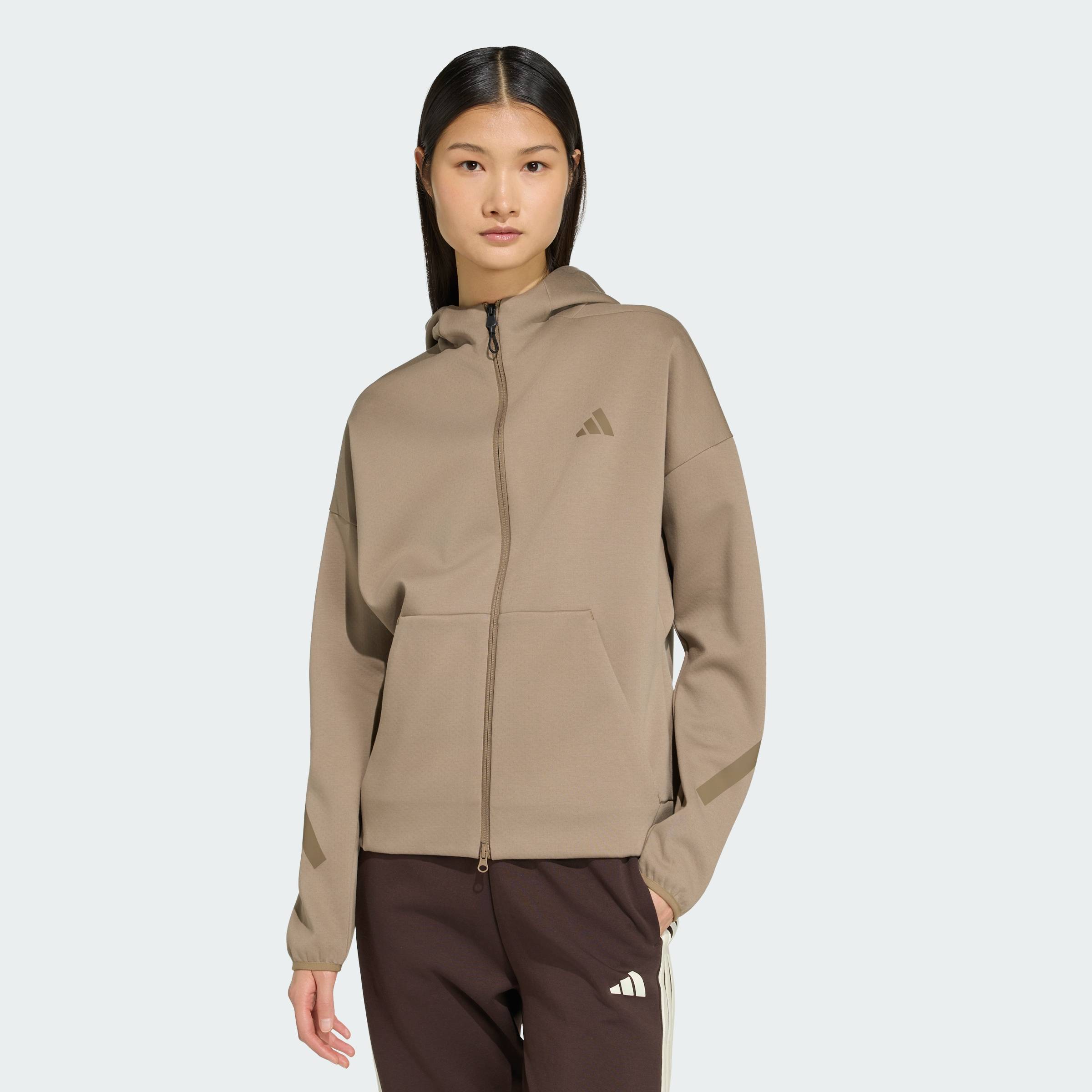 ADIDAS Lifestyle Z.N.E. FULL ZIP HOODIE Women Beige KF6330