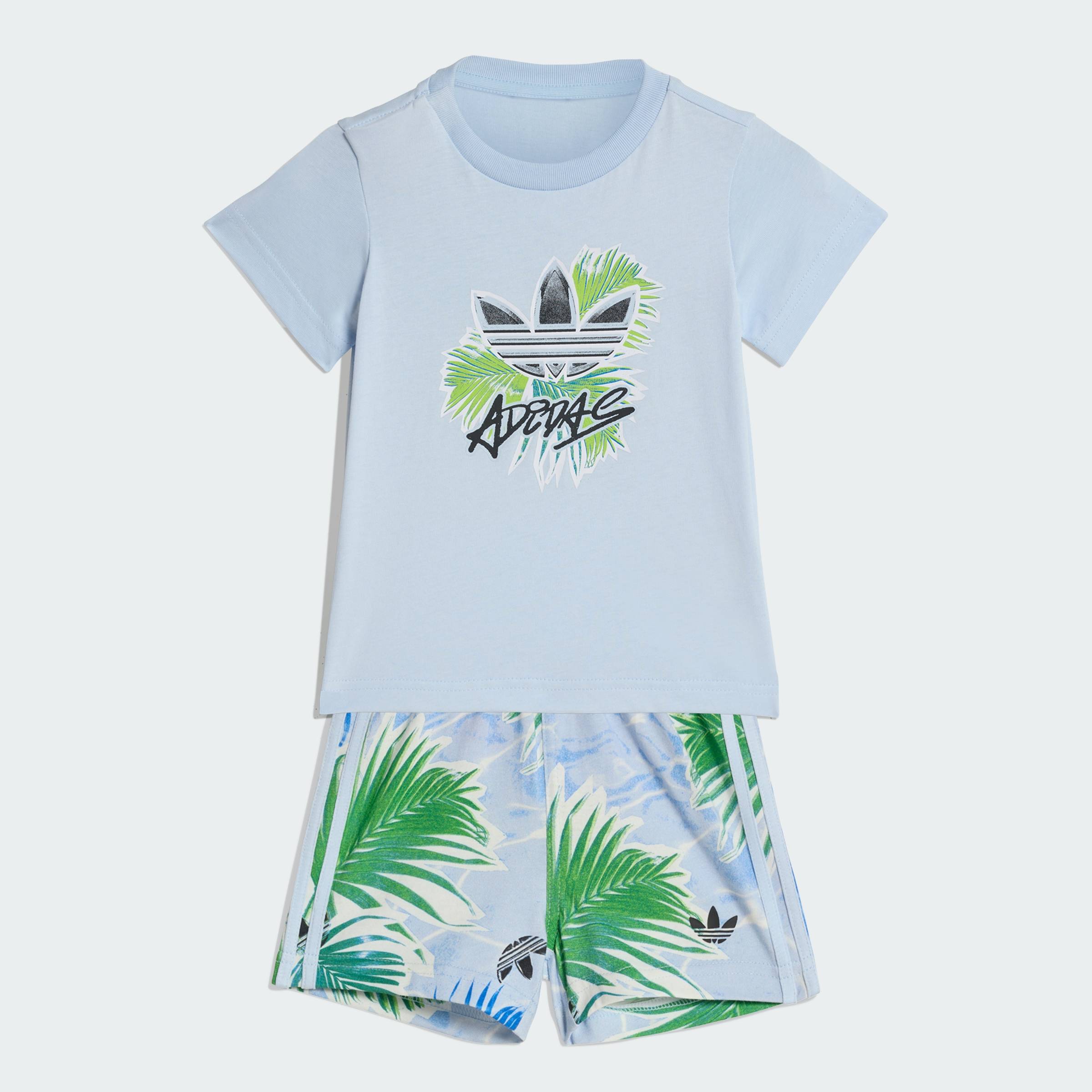 ADIDAS Lifestyle AOP REGULAR SHORT TEE SET Unisex Blue KD5952