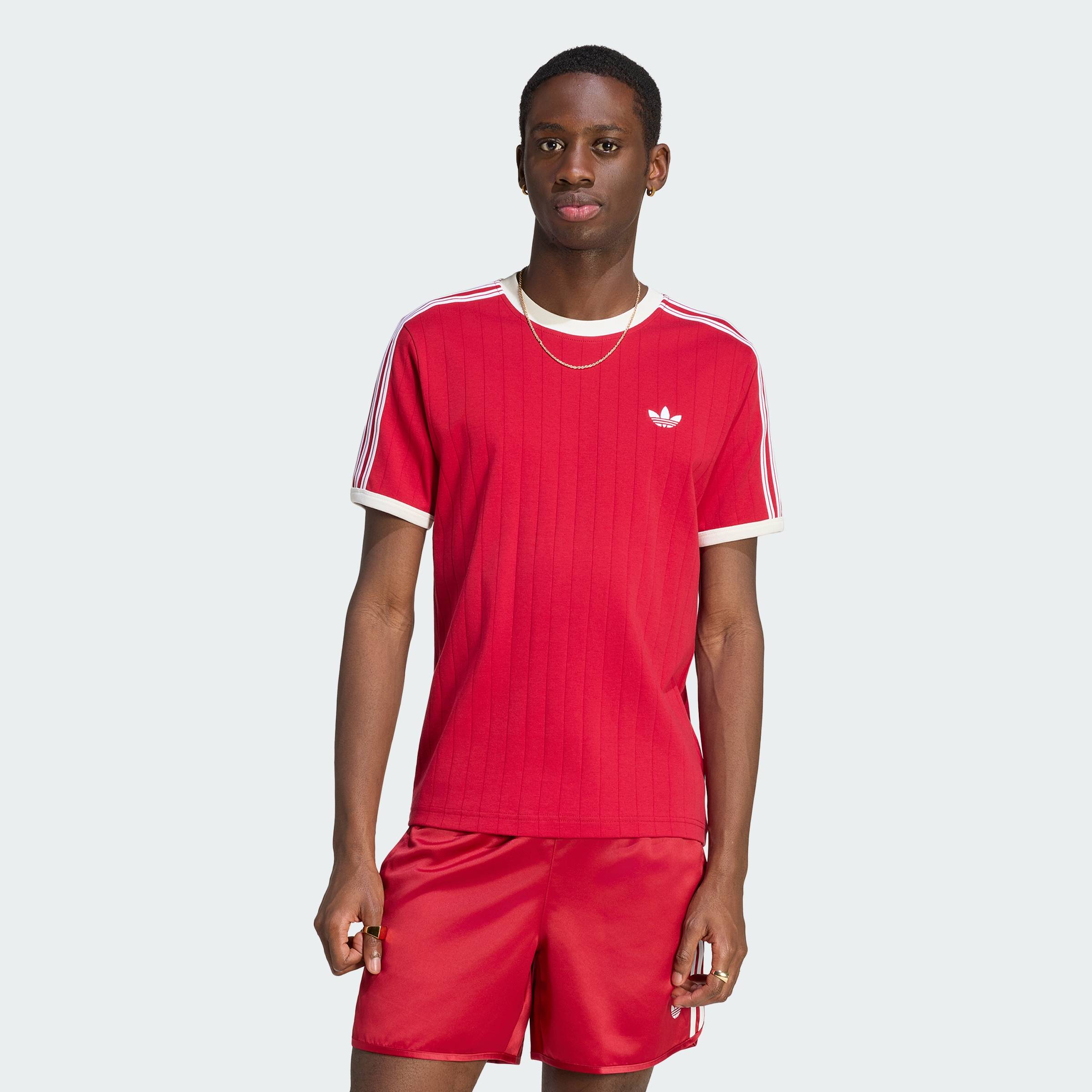 ADIDAS Lifestyle DROP NEEDLE 3-STRIPES TEE Men Burgundy KS4066