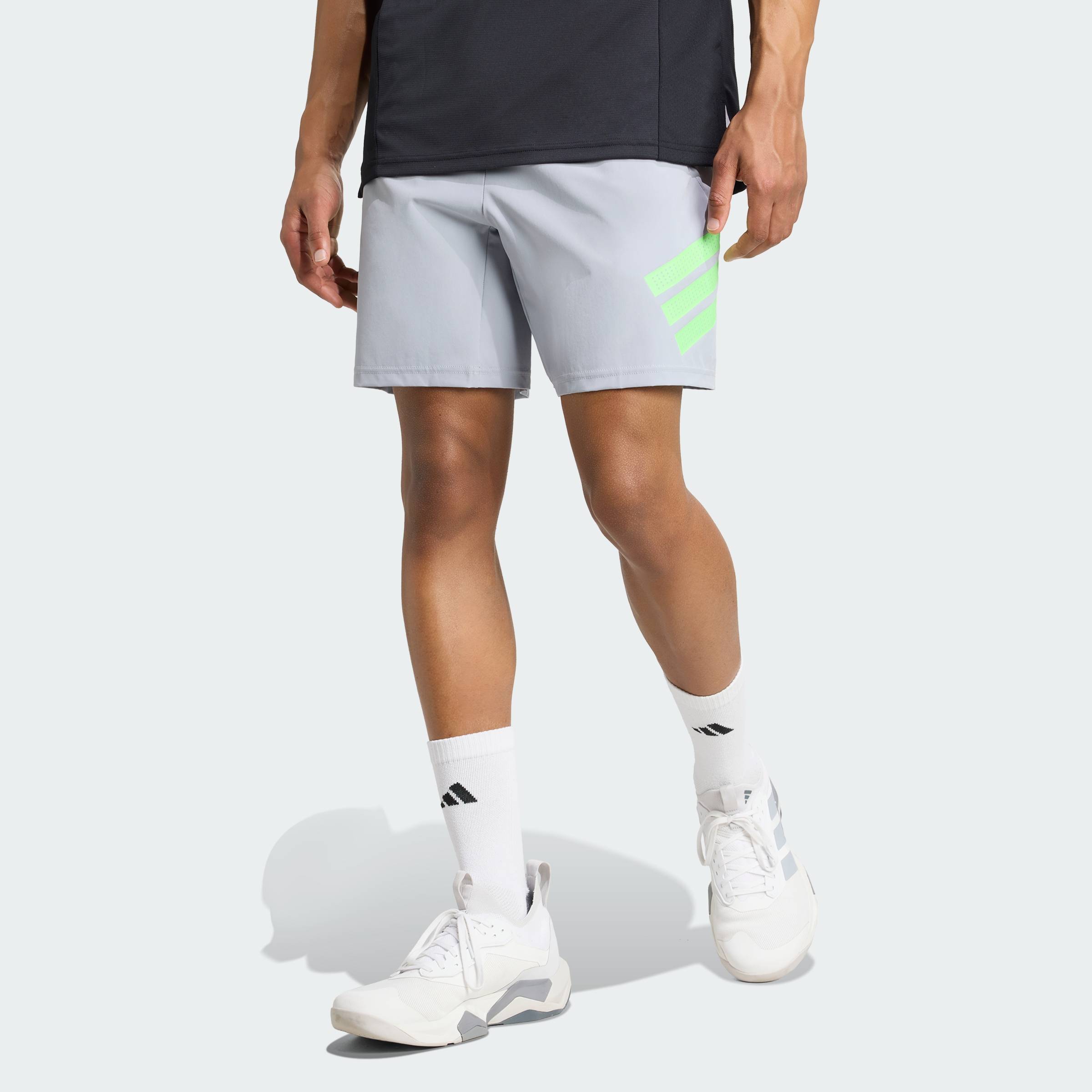 ADIDAS Gym & Training Icon 3-Stripes Shorts Men Grey JW9976