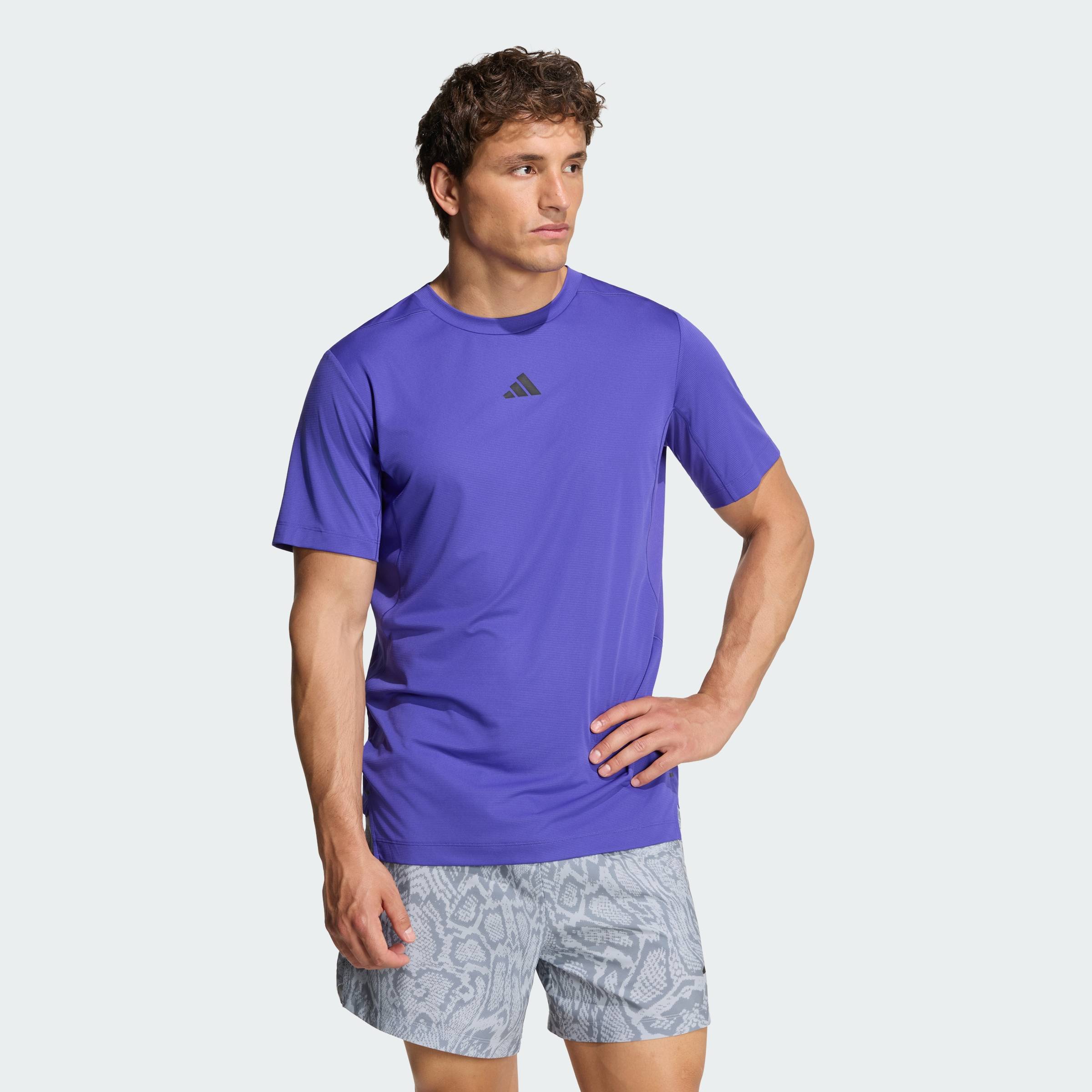 ADIDAS Gym & Training D4T PrimeLift 3 STRIPES T-SHIRT Men Purple KS1145