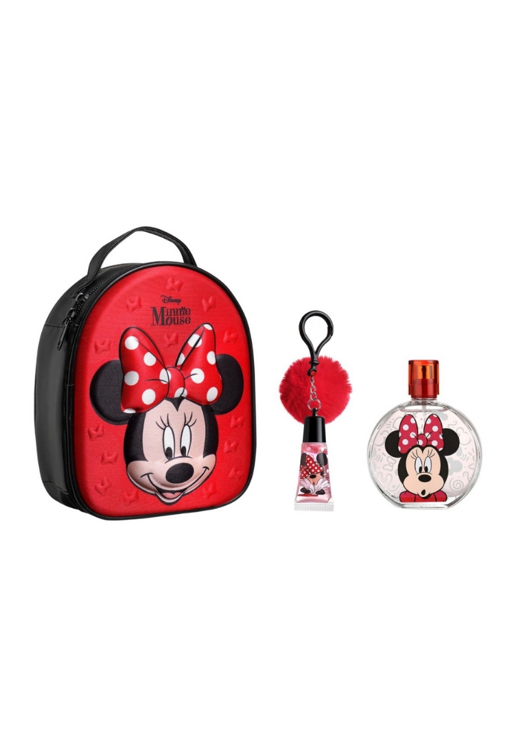 Air-Val International Minnie 3D Zip Case EDT 100ml + Lip Gloss w Pompom Charm [YAV302]