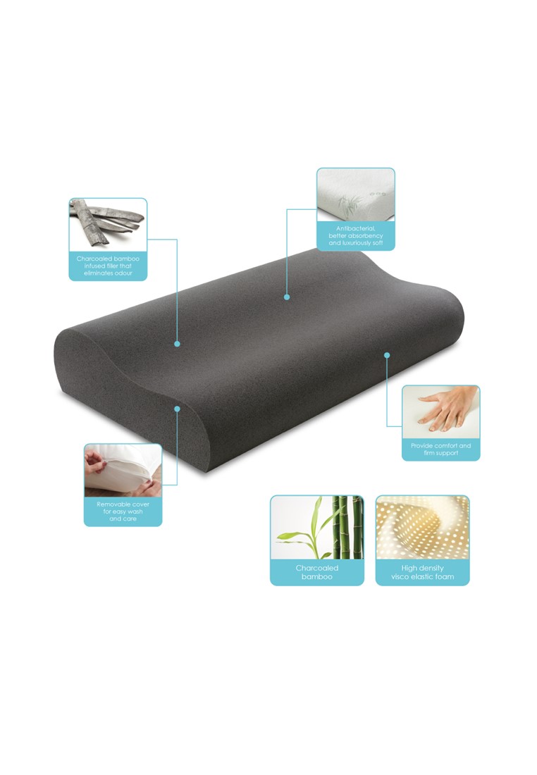 akemi charcoal bamboo pillow