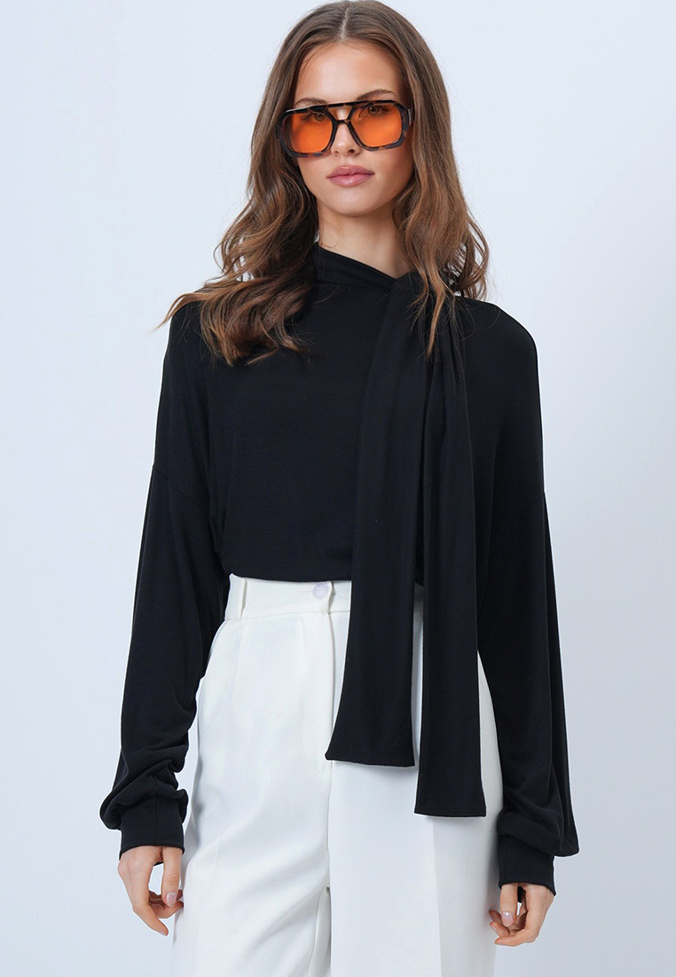 Alacati Shawl Detailed Regular Fit Modal Fabric Blouse