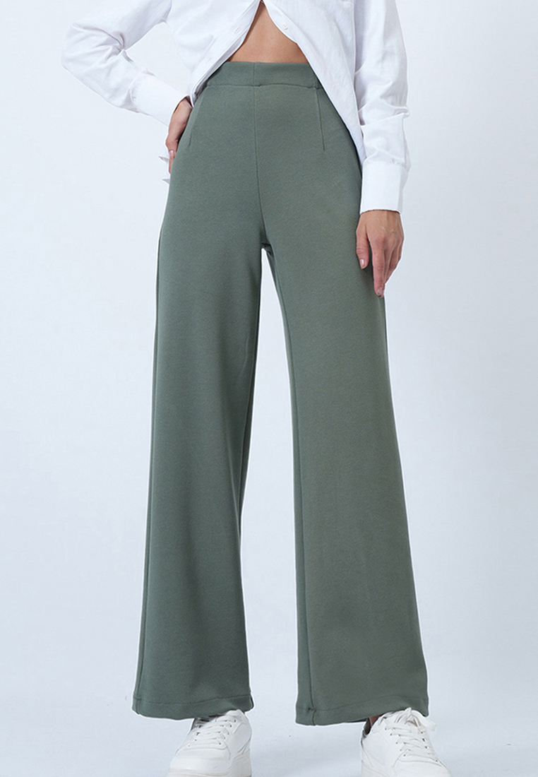 Alacati Hidden Zipper Knitted Palazzo Trousers
