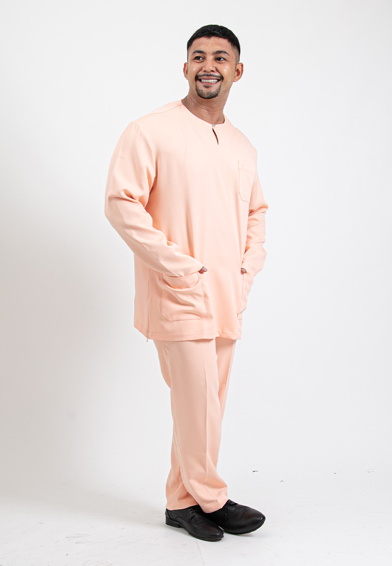 Alain Delon Alain Delon Slim Fit Baju Johor Ayah Anak Sedondon set - 19024004C-63Orange