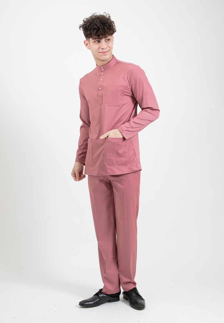 Alain Delon Alain Delon Slim Fit Baju Melayu Ayah Anak Sedondon set - 19024005B-63Rosewood
