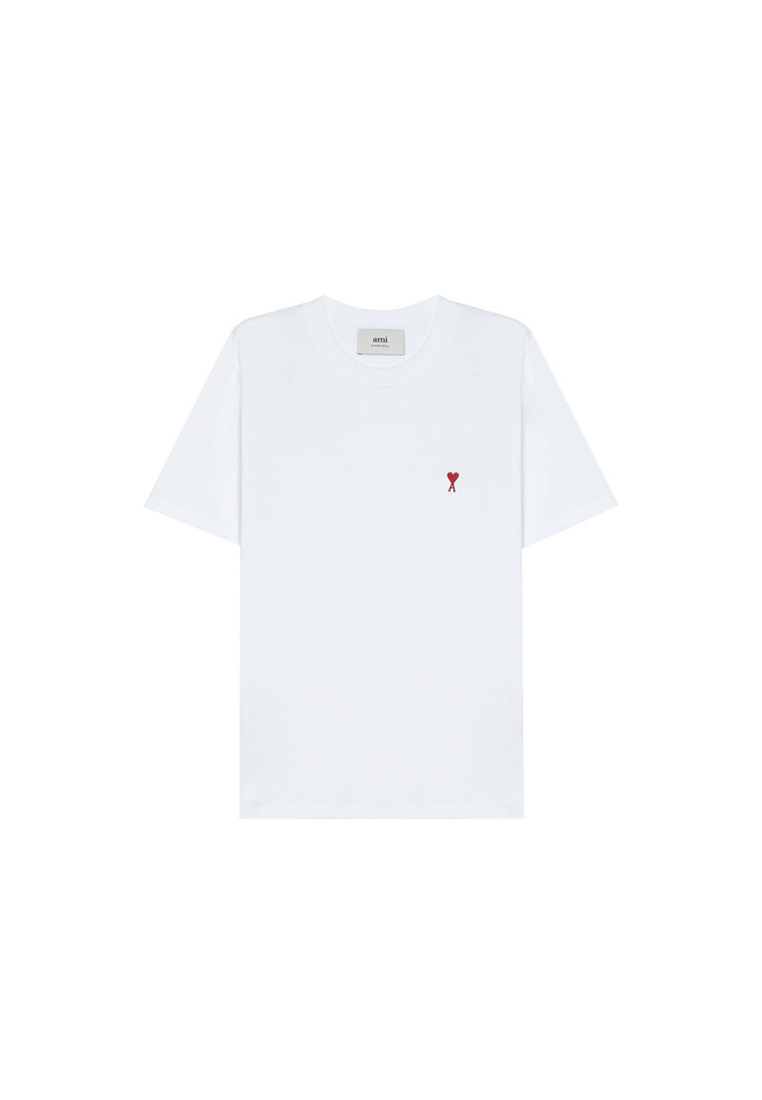 AMI Paris Men's Short Sleeved in White BFUTS035724
