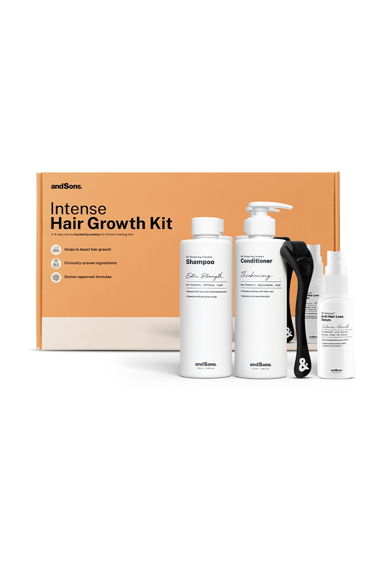 andSons andSons Intense Hair Growth Gift Box Set (Shampoo + Conditioner + 3% Redensyl Serum + Dermar