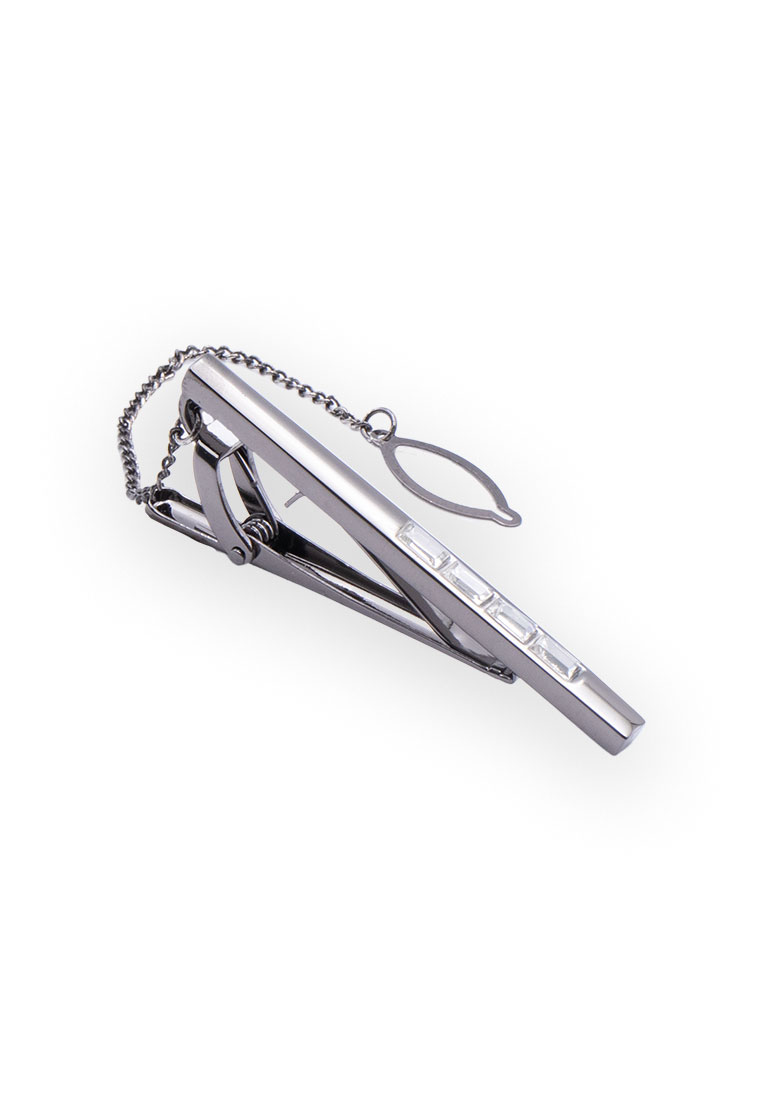 Arden Teal Veraguas Gunmetal Diamonte Tie Clip