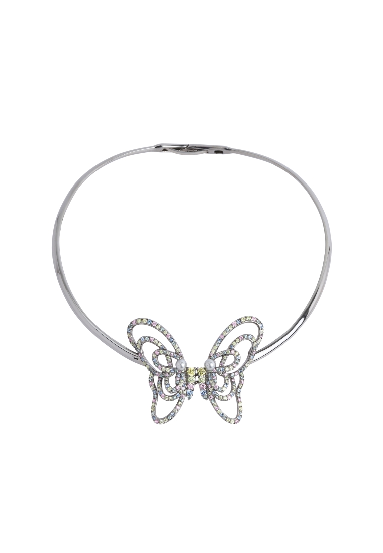 Arte Madrid A to Z Collection Butterfly Necklace (Black)
