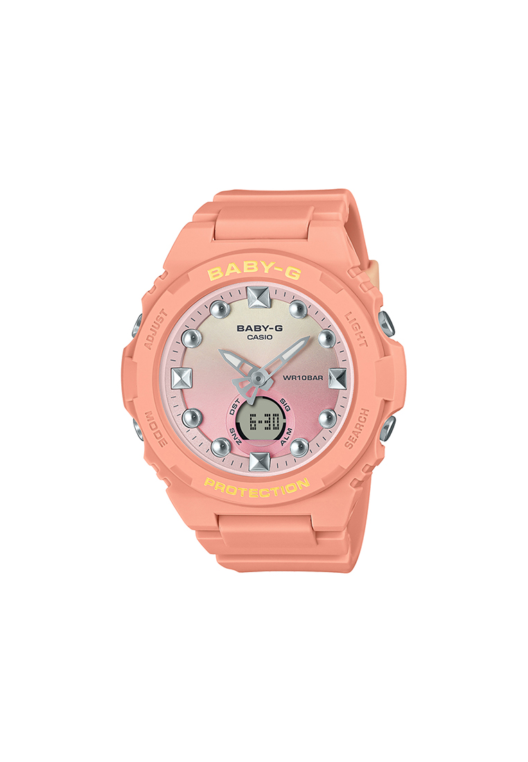 Baby-G BGA-320-4A1 Women Analog-Digital Watch Orange Resin Strap