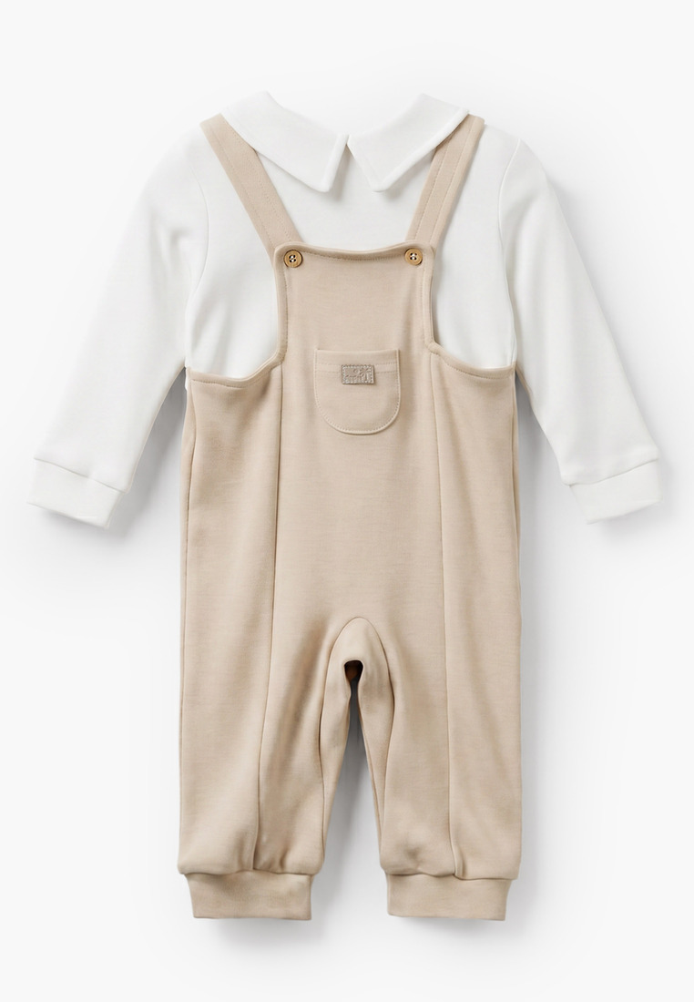 Babyshop Babyshop Giggles Collared Long Sleeves Sleepsuit With Colourblock Design