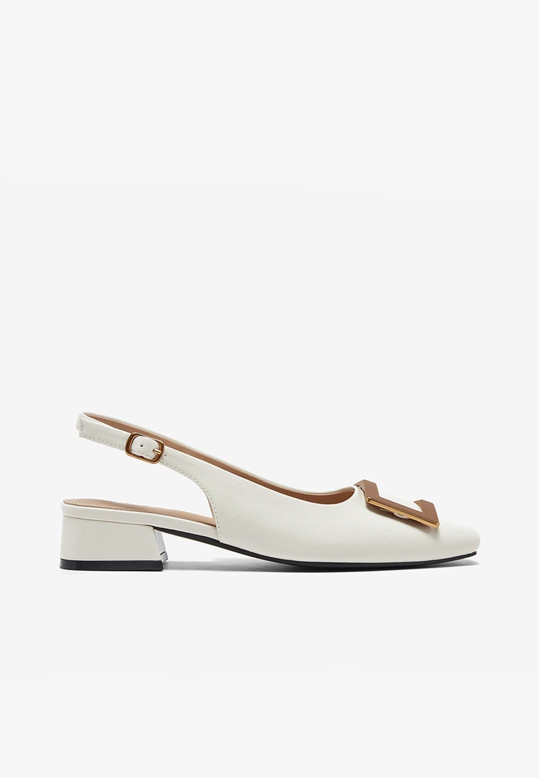 BASTO Basto Buckle Slingback Pumps - Beige (R7023-DD1)