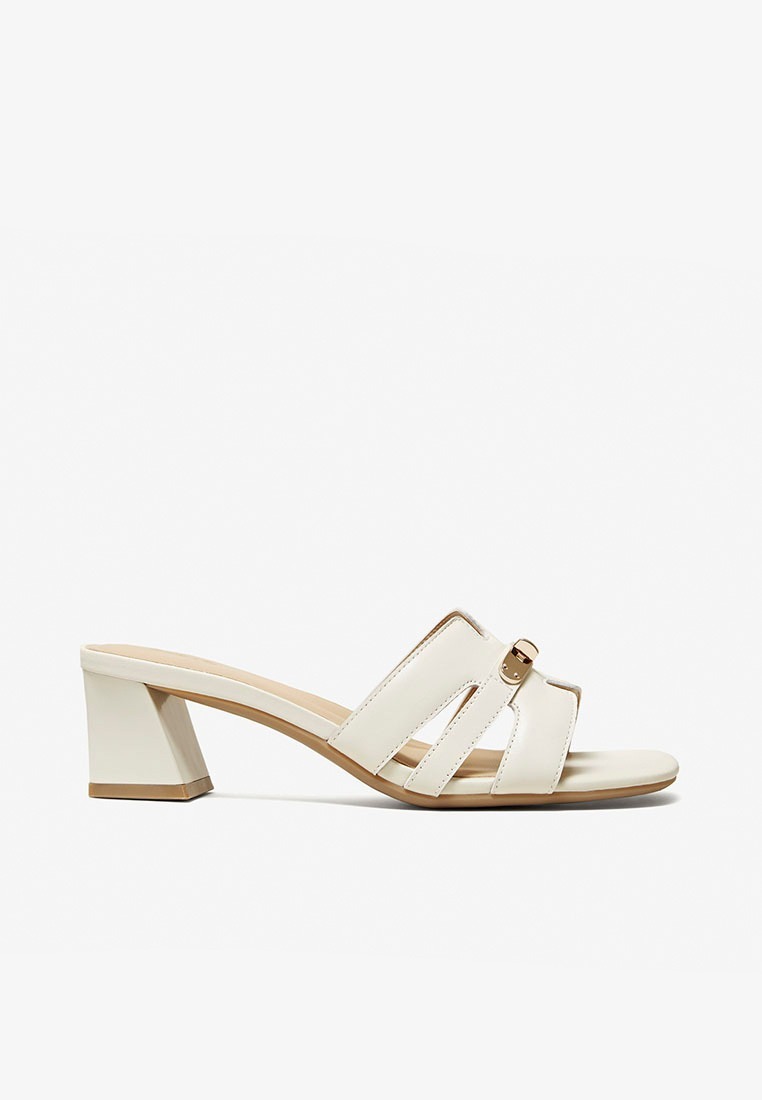 BASTO Basto Buckle Block-Heel Mules - Beige (C7321-DD3)