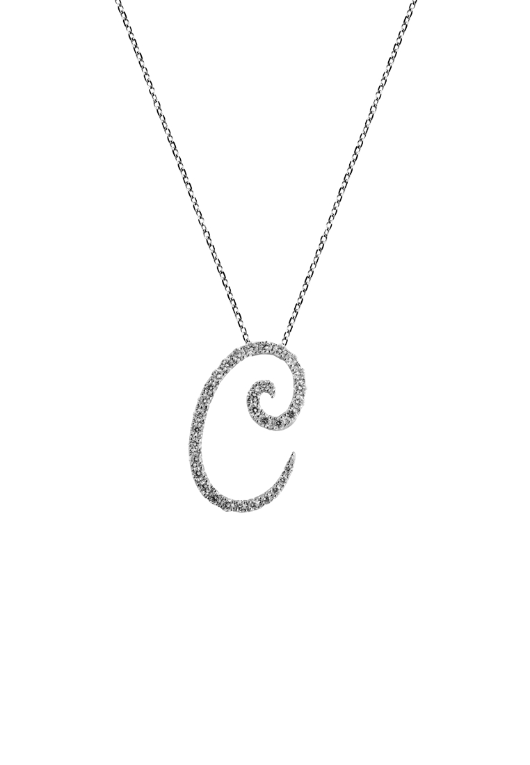 BEON Diamond Pavé Lab Grown Diamond 'C' Initial Pendant in White Gold D/E-VVS/VS (0.25ct TDW) with c