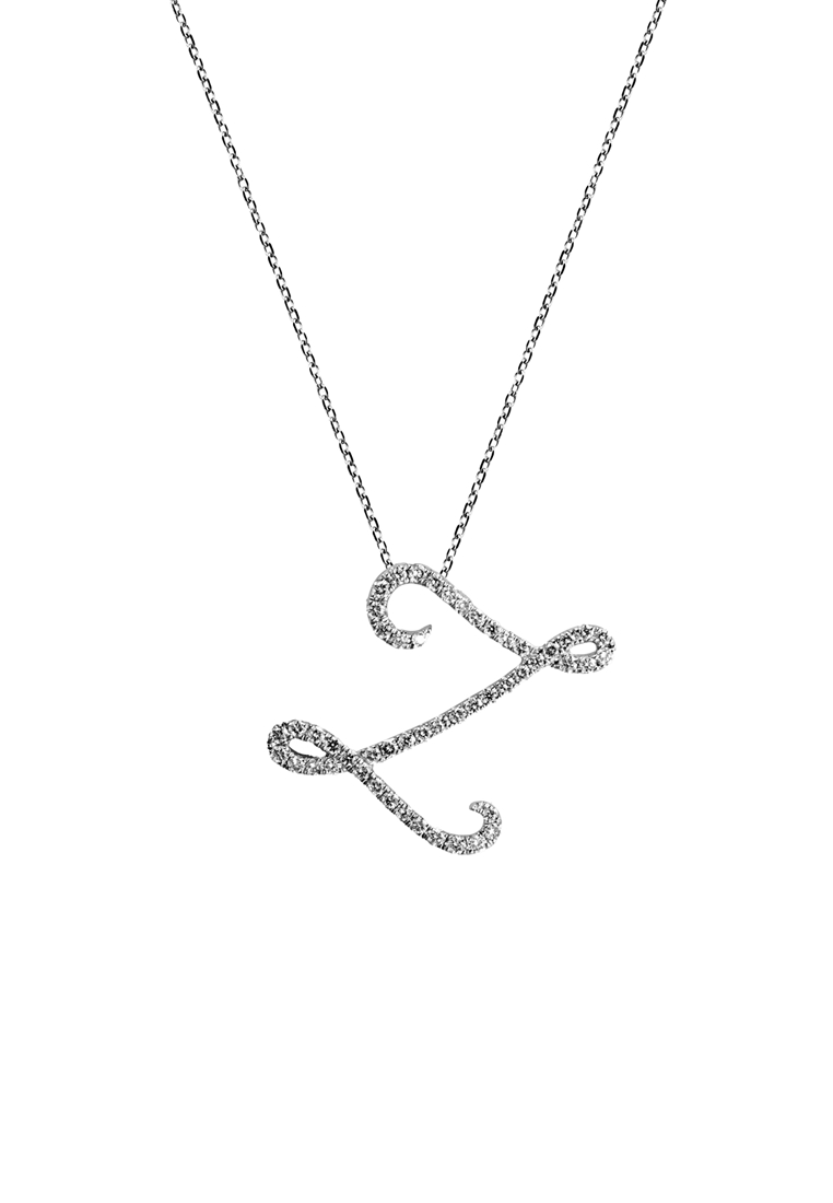 BEON Diamond Pavé Lab Grown Diamond 'Z' Initial Pendant in 18K White Gold D/E-VVS/VS (0.36ct TDW) wi