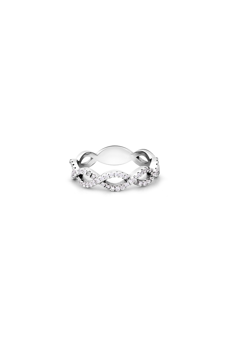 BEON Diamond Lab Grown Diamond Twist Infinity Band in 18K White Gold
