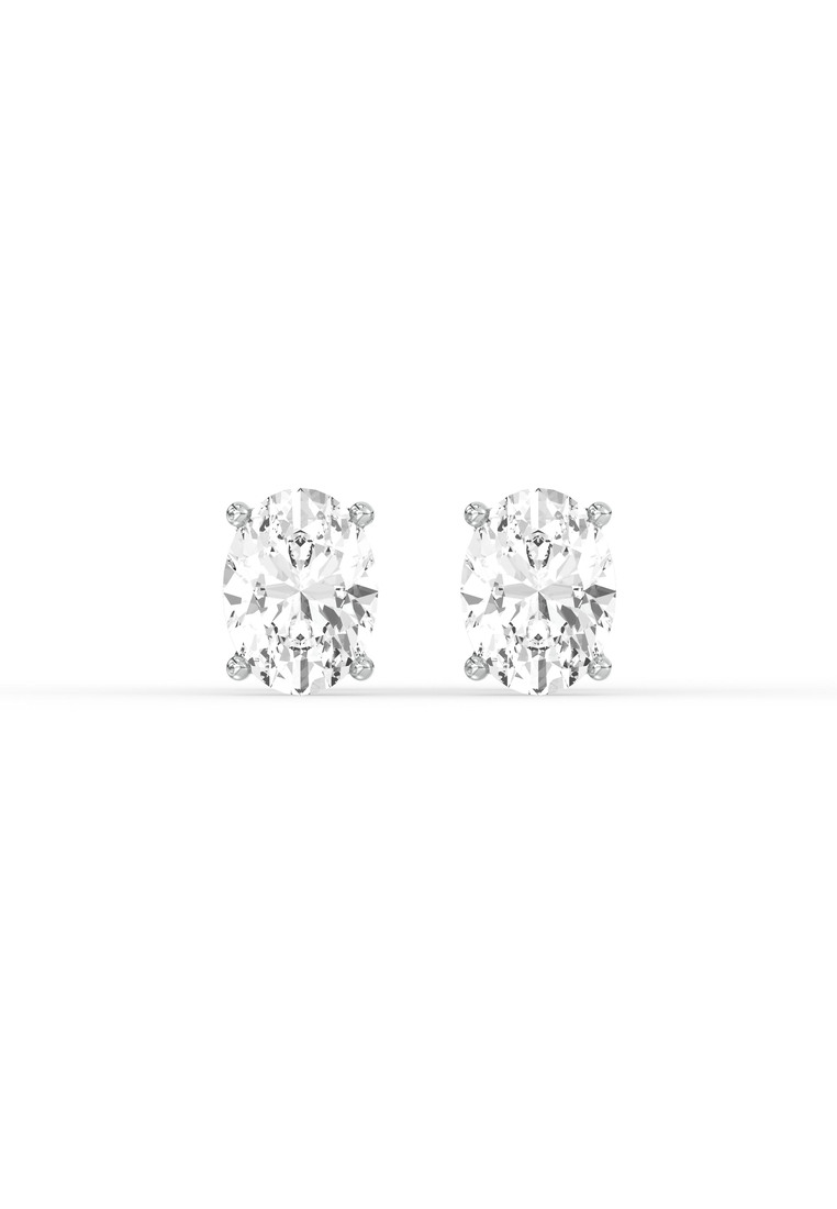 BEON Diamond 1ct TDW Platinum Oval Diamond Studs