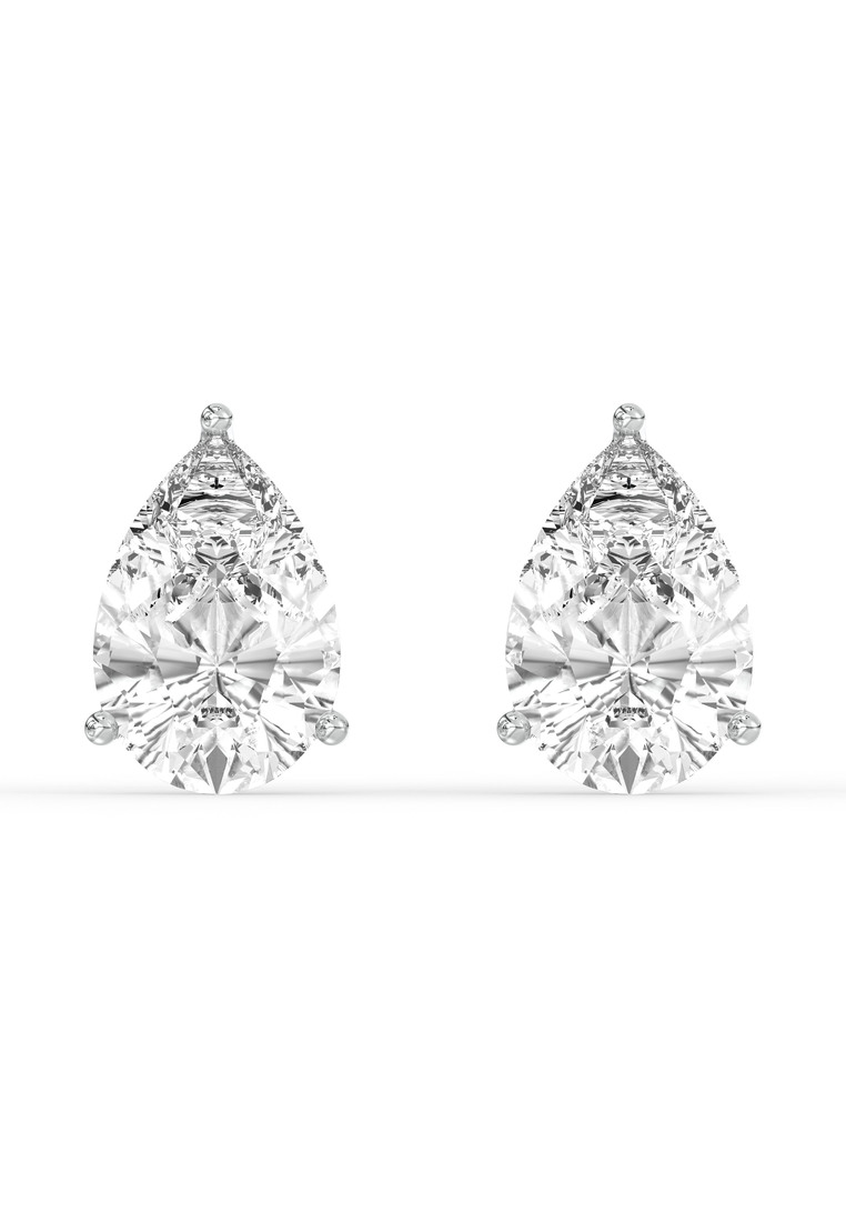 BEON Diamond 1.88ct TDW Platinum Pear Diamond Studs