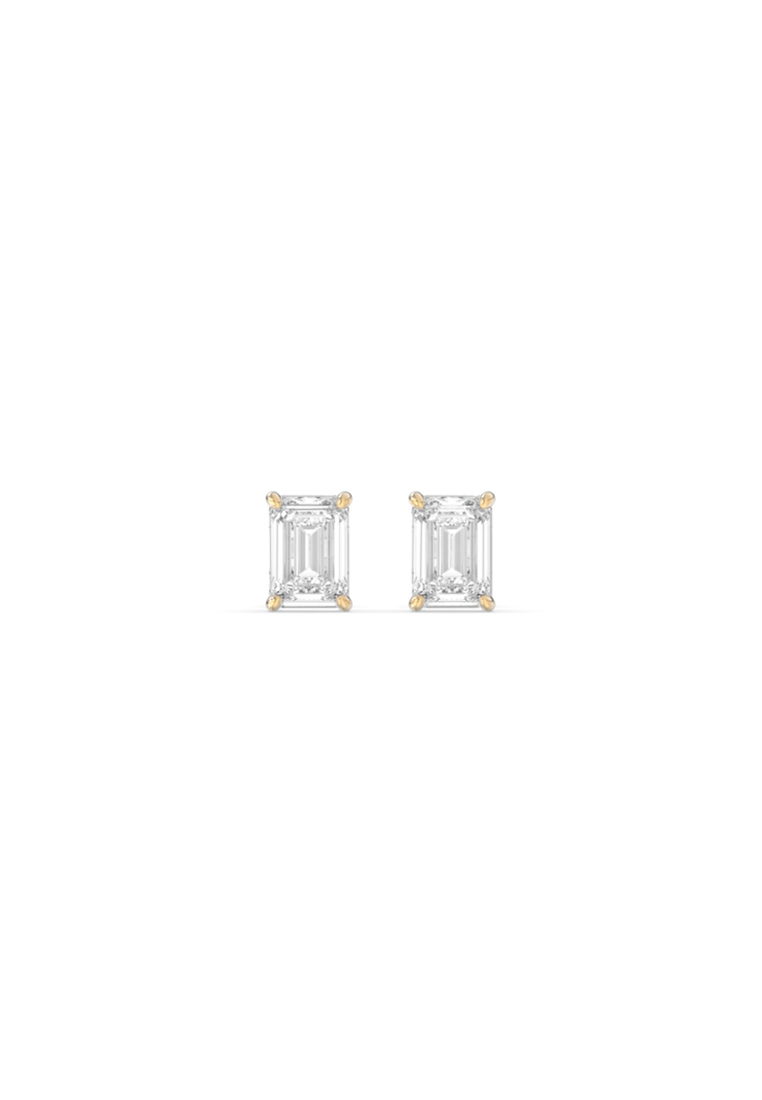 BEON Diamond 2.05ct TDW Refined Emerald Lab Grown Diamond Stud Earrings in 14K Yellow Gold D/E-VVS/V