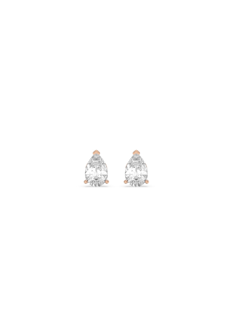BEON Diamond 1.07ct TDW Refined Pear Lab Grown Diamond Stud Earrings in 14K Rose Gold D/E-VVS/VS