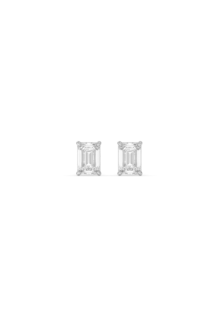 BEON Diamond 2.05ct TDW Refined Emerald Lab Grown Diamond Stud Earrings in 14K White Gold D/E-VVS/VS