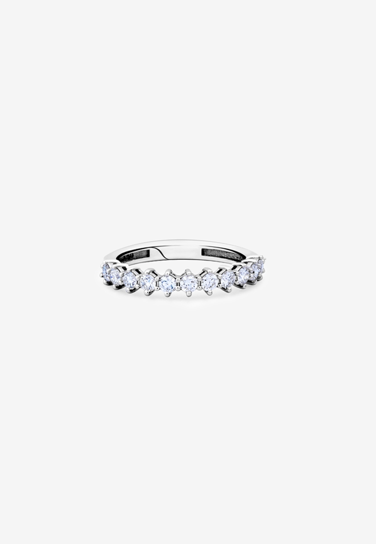 BEON Diamond Multi-Prong Lab Grown Diamond Half-Eternity Ring in 18K White Gold