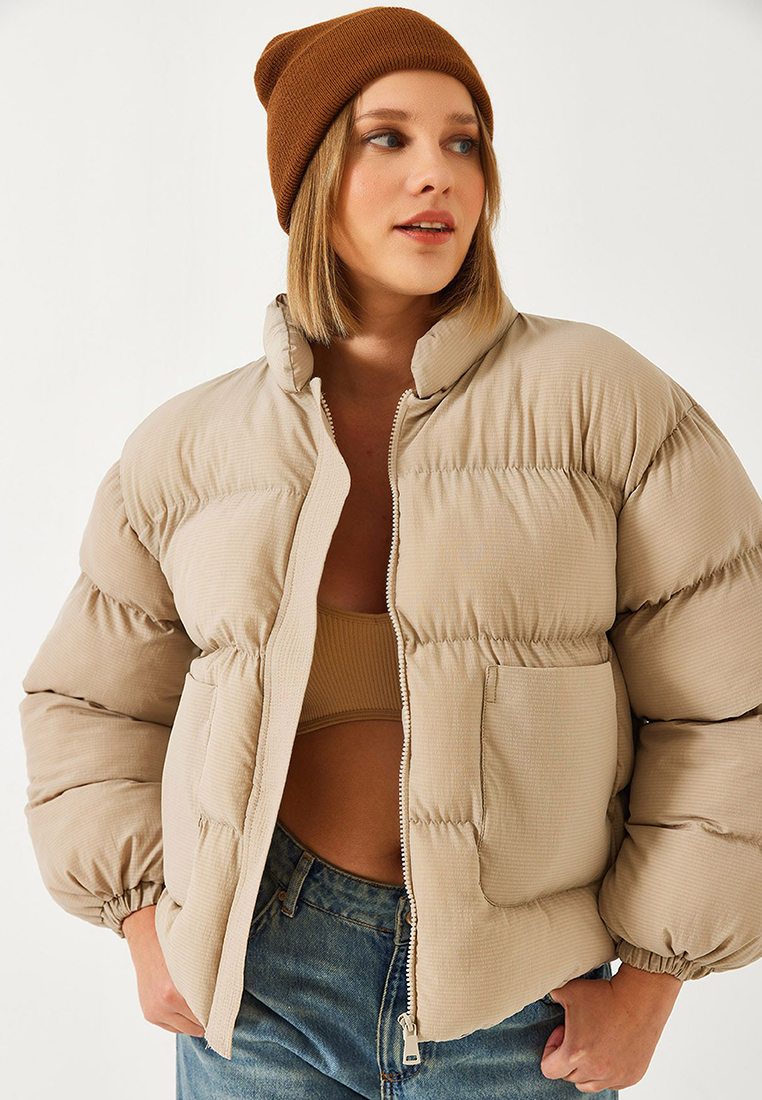 Bianco Lucci Women's Judge Collar Detail Puffer Coat 2430 60351312