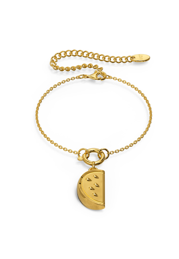 Bullion Gold Watermelon Slice Gold Charm Bracelet