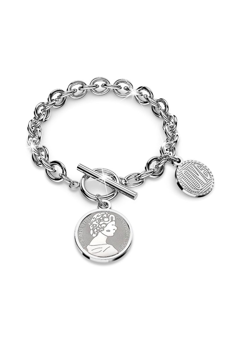 Bullion Gold Aussie Coin White Gold Layered Bracelet