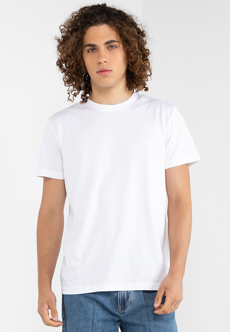 ORIGINAL Calvin Klein CK Cotton Box Logo Print T Shirt Men Slim Fit Baju  Lelaki