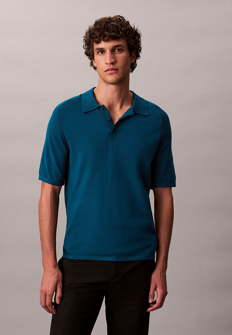 Calvin Klein Ss Ck Tech Knit Sweater Polo 14Gg - Calvin Klein Jeans