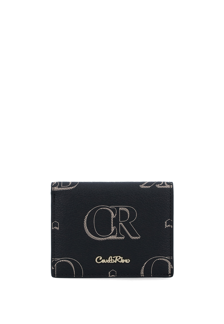 Carlo Rino Black Logogram card case Wallet