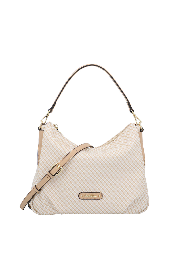 Carlo Rino CR Allegra 2-Way Shoulder Bag - Dark Beige