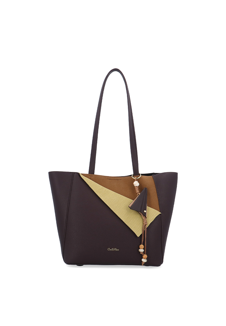 Carlo Rino Ivy Charm Tote Bag - Dark Coffee