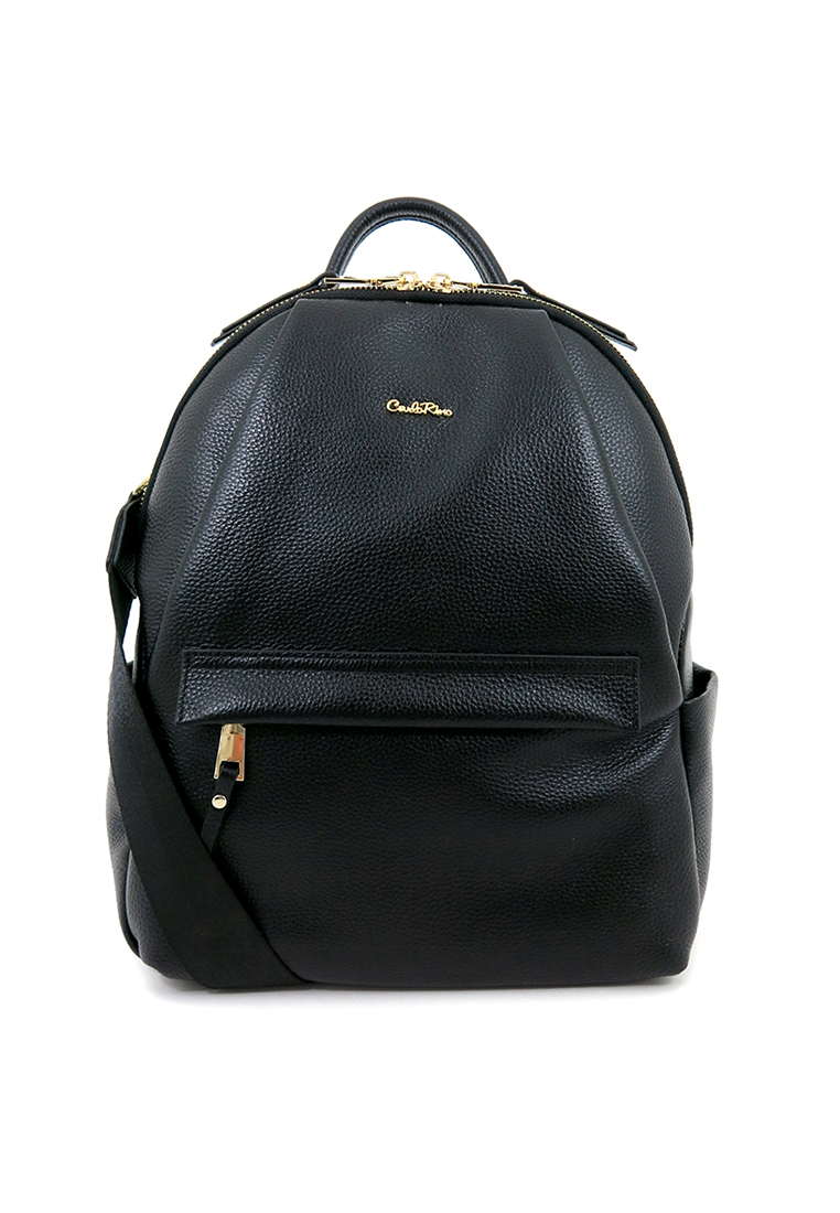 Carlo Rino Black Leather Party Backpack - Style 6
