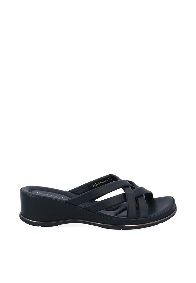 Carlo Rino Black CR Alaia Wedge Sandals