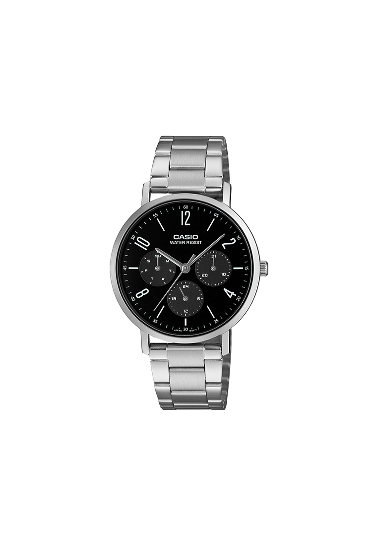 CASIO MTP-VT06D-1B Men Analog Watch Silver Stainless Steel Band